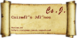 Csizmás János névjegykártya