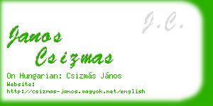 janos csizmas business card